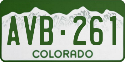 CO license plate AVB261