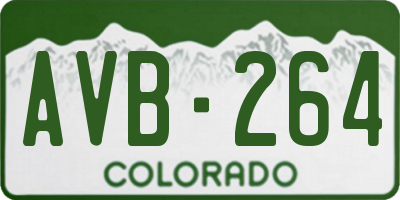 CO license plate AVB264