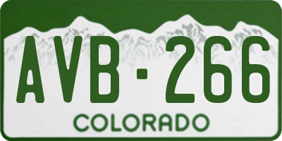CO license plate AVB266