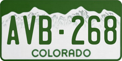 CO license plate AVB268