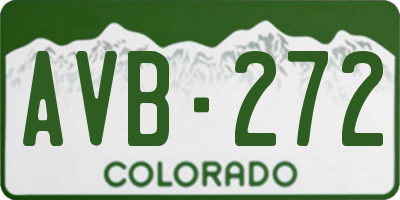 CO license plate AVB272