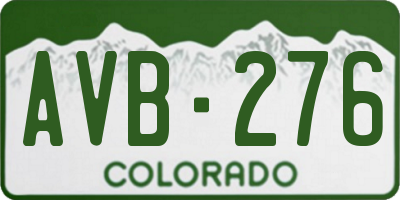 CO license plate AVB276