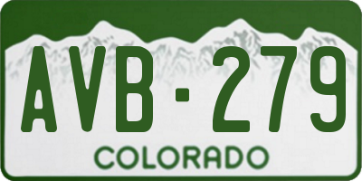 CO license plate AVB279