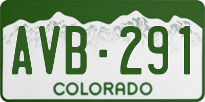 CO license plate AVB291
