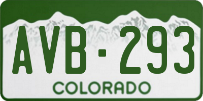 CO license plate AVB293