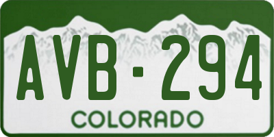CO license plate AVB294