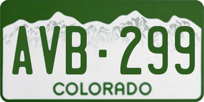 CO license plate AVB299