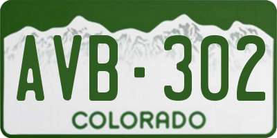 CO license plate AVB302