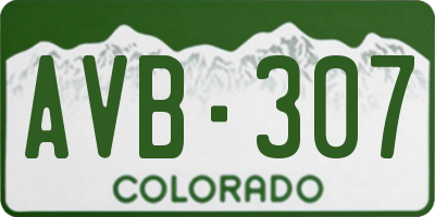 CO license plate AVB307