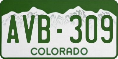 CO license plate AVB309