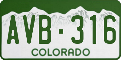 CO license plate AVB316
