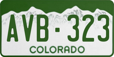 CO license plate AVB323