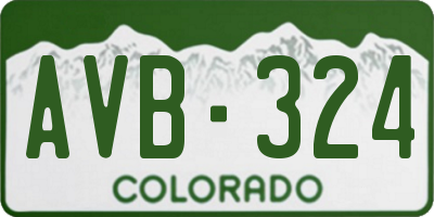 CO license plate AVB324