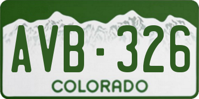 CO license plate AVB326