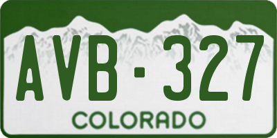 CO license plate AVB327