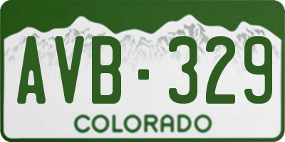 CO license plate AVB329