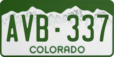 CO license plate AVB337