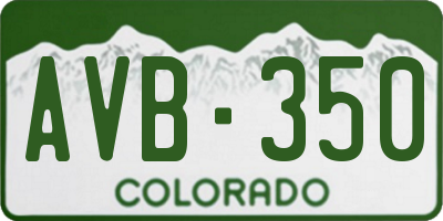 CO license plate AVB350