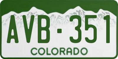 CO license plate AVB351