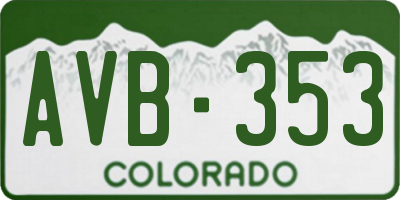CO license plate AVB353
