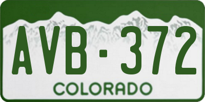 CO license plate AVB372