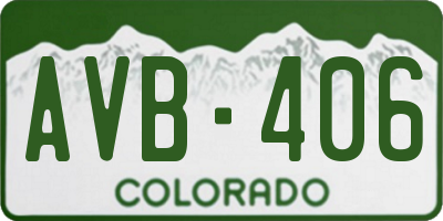 CO license plate AVB406