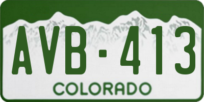 CO license plate AVB413
