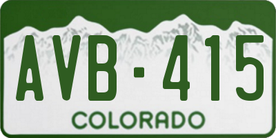 CO license plate AVB415