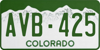 CO license plate AVB425