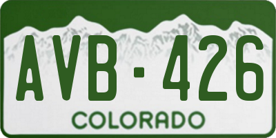 CO license plate AVB426