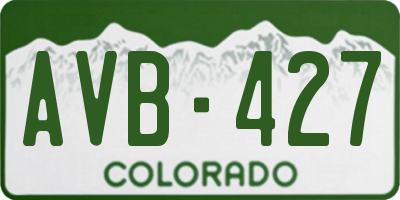 CO license plate AVB427
