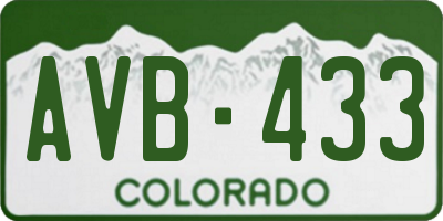 CO license plate AVB433