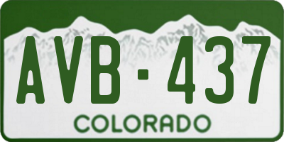 CO license plate AVB437