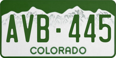 CO license plate AVB445
