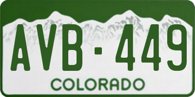 CO license plate AVB449
