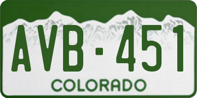 CO license plate AVB451