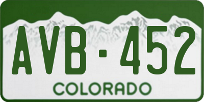 CO license plate AVB452