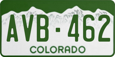 CO license plate AVB462