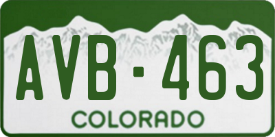 CO license plate AVB463