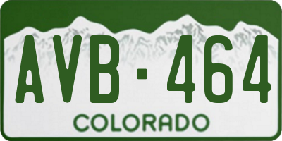 CO license plate AVB464