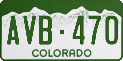 CO license plate AVB470