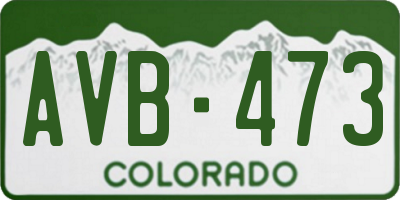 CO license plate AVB473