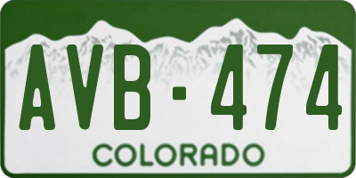 CO license plate AVB474