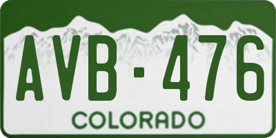 CO license plate AVB476