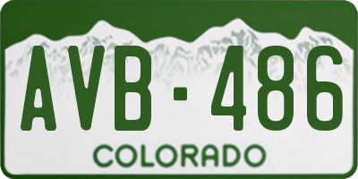 CO license plate AVB486