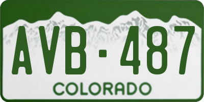 CO license plate AVB487