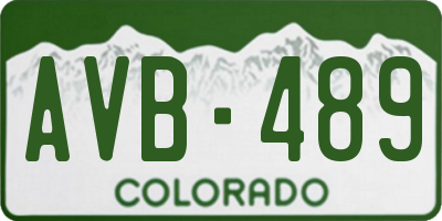 CO license plate AVB489