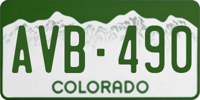 CO license plate AVB490