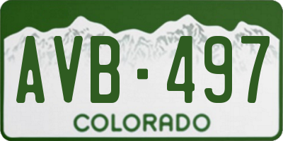 CO license plate AVB497