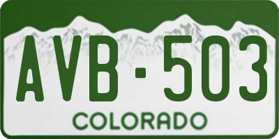 CO license plate AVB503
